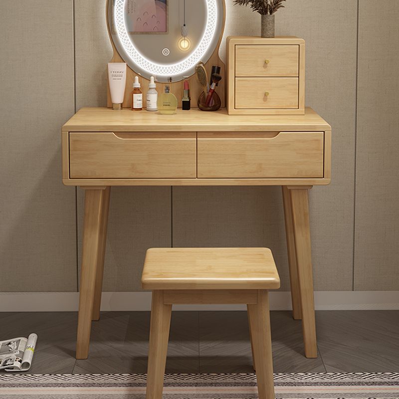 Scandinavian Vanity Makeup Table Set Rubberwood Dressing Table Stool Set Clearhalo 'Bedroom Furniture' 'furn' 'furn_makeup_vanities' 'Furniture' 'Makeup Vanities' 'makeup_vanities' 1200x1200_991bdc2d-4211-4803-9dc4-c4ccafa966a6