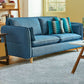 Contemporary Square Arm Cushions Sofa Fabric Standard Settee