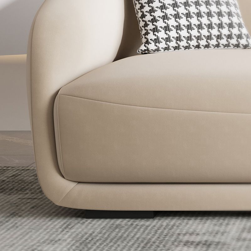 Contemporary Sloped Arm Curved Sofa Sewn Pillow Back Sofa for Living Room Clearhalo 'furn' 'furn_sofas' 'Furniture' 'Living Room Furniture' 'Sofa' 'sofas' 1200x1200_991c7318-ec6b-4dd3-be46-04816838dbeb