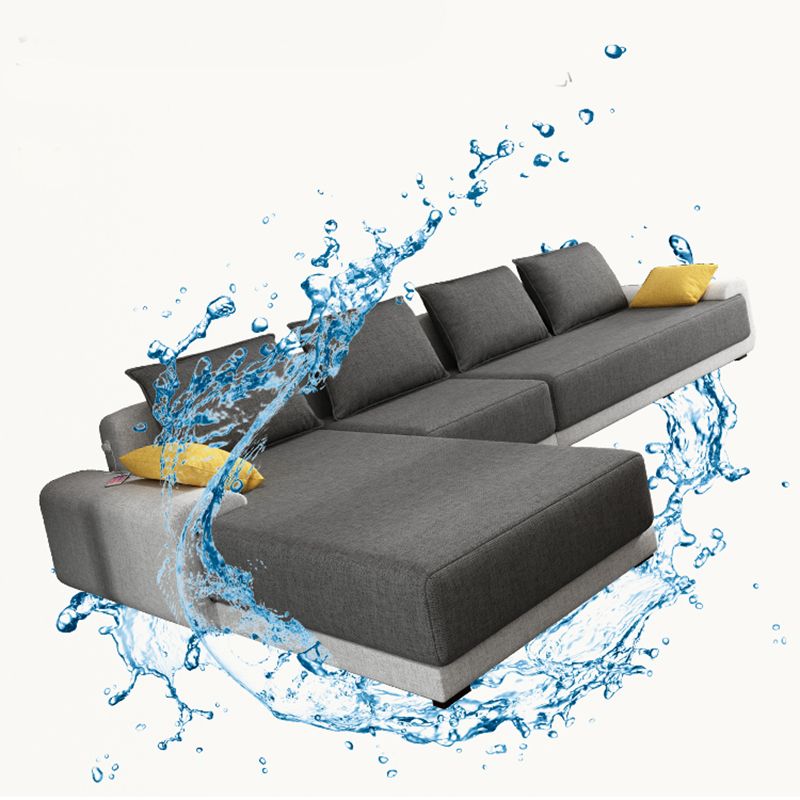 130x71x27.5 Modern Linen Sectional Pillow Top Arm Sectional for Living Room Clearhalo 'furn' 'furn_sectionals' 'Furniture' 'furniture_sectionals' 'kitchen' 'kitchen_sectionals' 'Living Room Furniture' 'Sectionals' 1200x1200_991c7538-4750-4e63-ad34-bfa93f019b9b