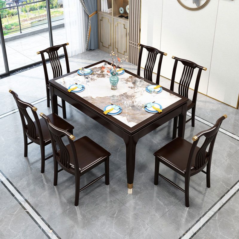 Rectangle Shape Dining Table Sintered Stone Table Mid-Century with 4 Legs Clearhalo ' dining_table' 'Dining Tables & Seating' 'Dining Tables' 'furn' 'furn_dining_table' 'Furniture' 'furniture_dining_table' 'Kitchen & Dining Furniture' 'kitchen&dining_furn' 'kitchen' 'kitchen_dining_table' 1200x1200_991d686c-1b64-4dc6-9817-9db698c7d274