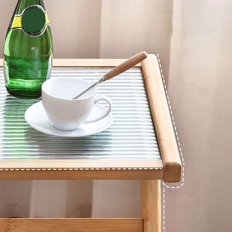 Tavolo di fascia alta in vetro 21.6 "tavolo da gambe a croce alta con scaffale per soggiorno