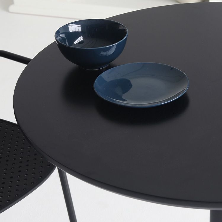 Contemporary Round Shape Dining Table Standard Kitchen Dining Table with Pedestal Base Clearhalo ' dining_table' 'Dining Tables & Seating' 'Dining Tables' 'Furniture' 'furniture_dining_table' 'Kitchen & Dining Furniture' 'kitchen&dining_furn' 'kitchen' 'kitchen_dining_table' 1200x1200_991e92d9-c658-4561-9b7b-4efe025cb98b