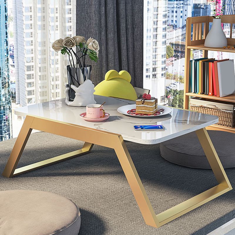 Glam Sled Coffee Table Slate Rectangular Coffee Table Set for Home