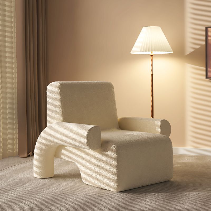 Contemporary 31.5"Wide Velvet/ Wool Fixed Back Sponge Arm Chair