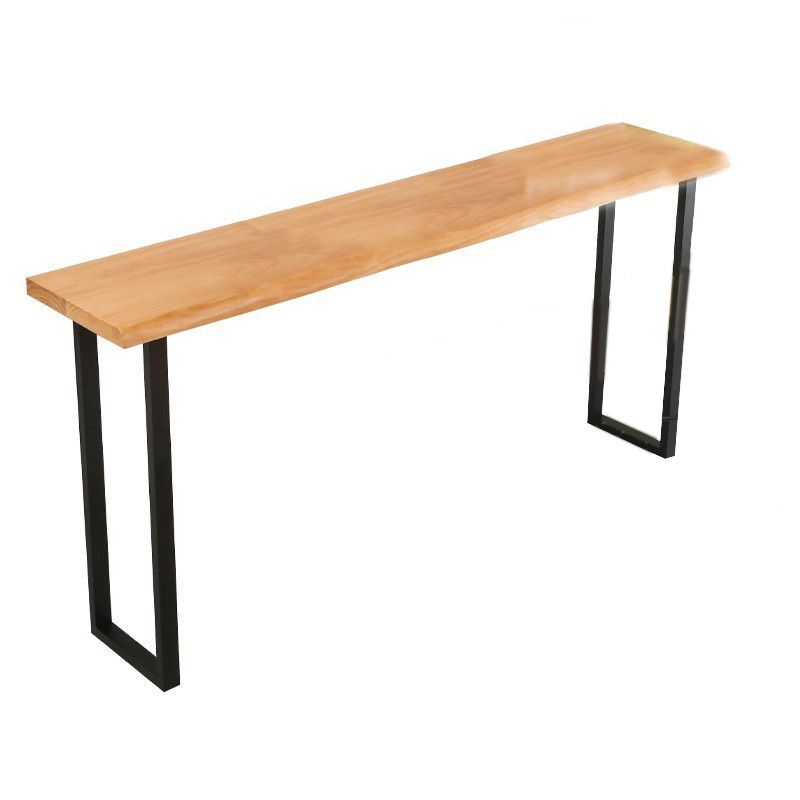 Industrial Metal Base Bar Table Black Iron Solid Wood Pub Table for Patio Use Clearhalo 'Bar Furniture' 'Bar Tables' 'bar_tables' 'furn' 'furn_bar_tables' 'Furniture' 'Kitchen & Dining Furniture' 1200x1200_99214067-0442-4210-8194-675a0d83cb40
