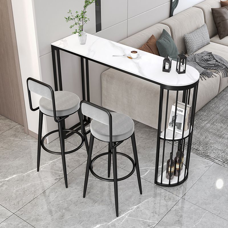 Free Form Double Pedestal Bar Dining Table Modern Stone and Metal Bar Table Clearhalo 'Bar Furniture' 'Bar Tables' 'bar_tables' 'furn' 'furn_bar_tables' 'Furniture' 'Kitchen & Dining Furniture' 1200x1200_99214c00-4819-4c21-bc26-8ee5b1defa64