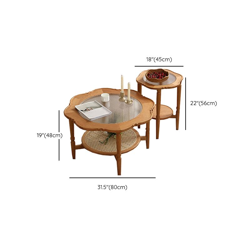 4 Legs Coffee Table No Distressing Solid Wood Coffee Table with Shelf Clearhalo 'Coffee & Accent Tables' 'Coffee Tables' 'coffee_tables' 'furn' 'furn_coffee_tables' 'Furniture' 'Living Room Furniture' 1200x1200_9921879f-87d4-42a5-8349-dcf284a927bb