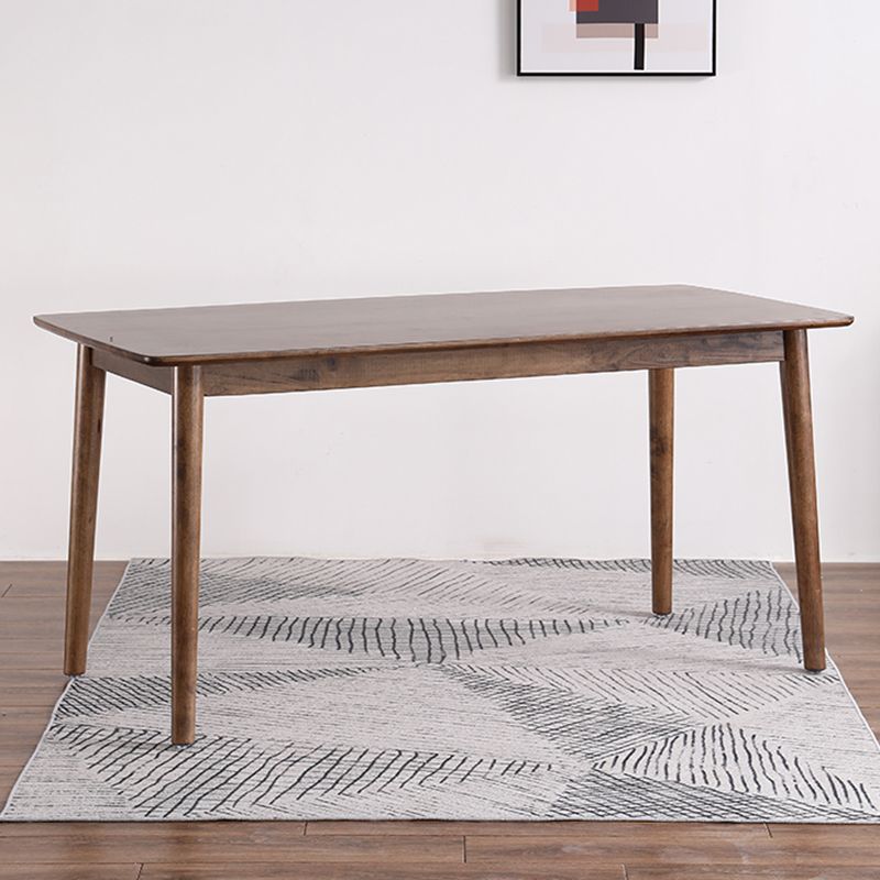 Rectangle Rubber Wood Table Modern Dining Table in Walnut with 4 Legs for Restaurant Clearhalo ' dining_table' 'Dining Tables & Seating' 'Dining Tables' 'furn' 'furn_dining_table' 'Furniture' 'furniture_dining_table' 'Kitchen & Dining Furniture' 'kitchen&dining_furn' 'kitchen' 'kitchen_dining_table' 1200x1200_99218f94-1254-4621-b291-0e2f319a4fc2