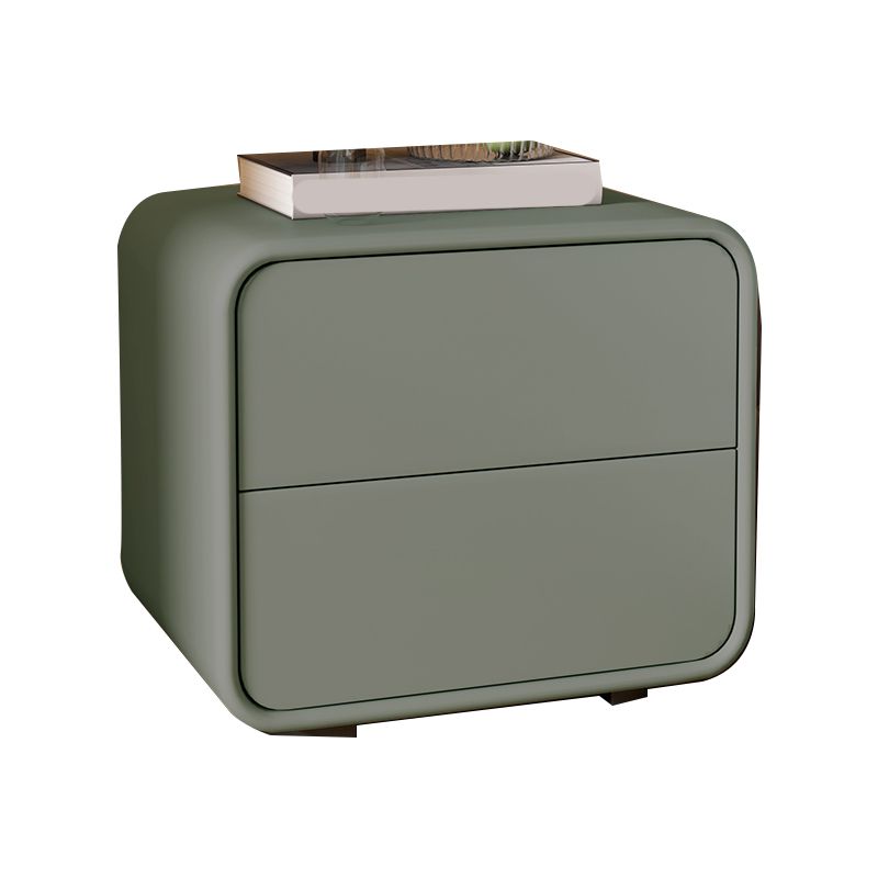 Mesa de 2 cajones de estilo contemporáneo Marco de madera maciza de cuero Nightsand