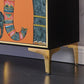 47.5"L Glam Engineered Wood Credenza Orange Cabinets Dining Server for Living Room Clearhalo 'buffet_sideboard' 'Buffets & Sideboards' 'furn' 'furn_buffet_sideboard' 'Furniture' 'Kitchen & Dining Furniture' 1200x1200_9921c35a-42f2-46bc-9bb4-895baf6eed8f