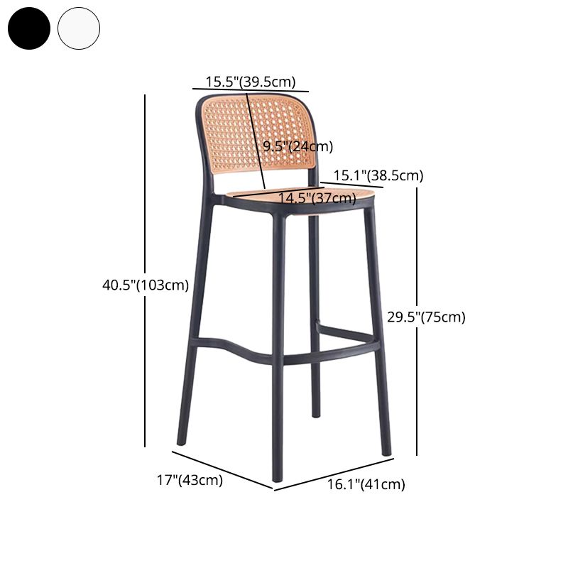 Contemporary Bar Stool Armless Plastic Low Back Counter Chair with Footrest Clearhalo 'Bar Furniture' 'Bar Stools' 'bar_stools' 'furn' 'furn_bar_stools' 'furniture_bar_stools' 'Kitchen & Dining Furniture' 'kitchen&dining_furn' 'kitchen' 'kitchen_furn' Furniture' 1200x1200_9921fdc9-d7b2-4e96-af18-7ceb9855f079