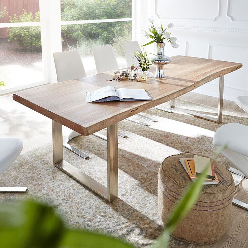 Pine Wood Home Dining Table Industrial Rectangle Kitchen Table