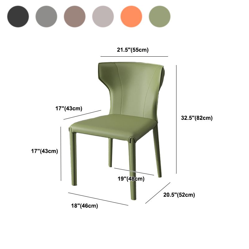 Modern Style Wingback Dining Chairs Faux Leather Home Side Chair Clearhalo 'Dining Chairs' 'Dining Tables & Seating' 'dining_chair' 'furn' 'furn_dining_chair' 'Furniture' 'Kitchen & Dining Furniture' 1200x1200_99245ca3-f157-4f96-b0bc-2f6c57492f00