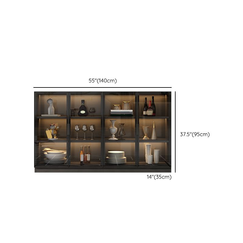 Contemporary Style Sideboard Wood Glass Doors Side Board with Cabinets Clearhalo 'buffet_sideboard' 'Buffets & Sideboards' 'furn' 'furn_buffet_sideboard' 'Furniture' 'Kitchen & Dining Furniture' 1200x1200_99246304-726e-4877-b62a-cad97e95e644