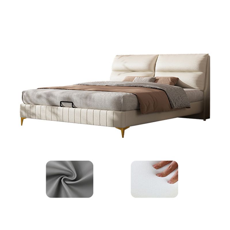 Modern gestoffeerd hoofdeinde rechthoekig paneel massief houten bedframe