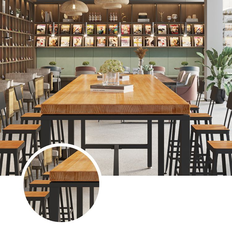 1/5/9 pezzi tavolo da barra di ferro industriale set di bistrot in legno di pino con poggiapiedi