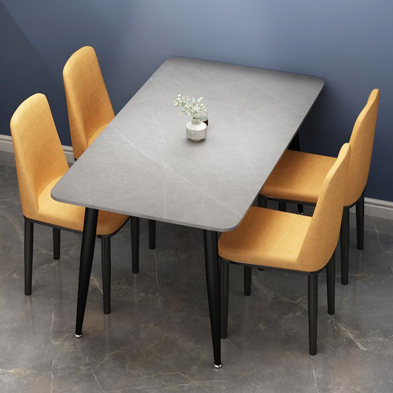 Rectangle Sintered Stone Two-Color Dining Table Simplicity 4 Legs Table for Dining Room Clearhalo ' dining_table' 'Dining Tables & Seating' 'Dining Tables' 'furn' 'furn_dining_table' 'Furniture' 'furniture_dining_table' 'Kitchen & Dining Furniture' 'kitchen&dining_furn' 'kitchen' 'kitchen_dining_table' 1200x1200_992abed6-317c-40ba-b3a2-3b305f580cbd