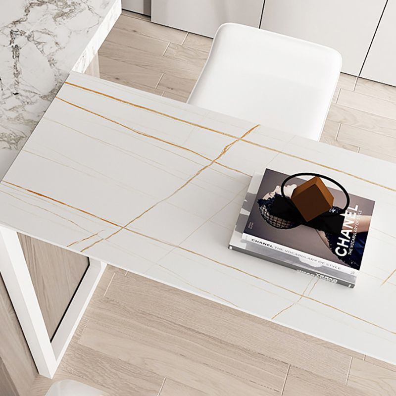 Stone Bar Dining Table Modern Bar Table with Double Pedestal for Dining Room Kitchen Clearhalo 'Bar Furniture' 'Bar Tables' 'bar_tables' 'furn' 'furn_bar_tables' 'Furniture' 'furniture_bar_tables' 'Kitchen & Dining Furniture' 1200x1200_992b1de3-7664-4aae-a1c3-aac839f34637