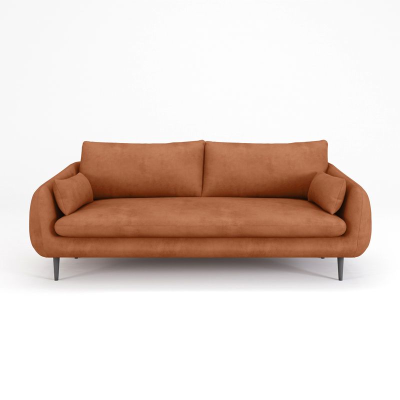 Contemporary 31.5" H Faux Leather Pillow Top Arm Sofa for Living Room