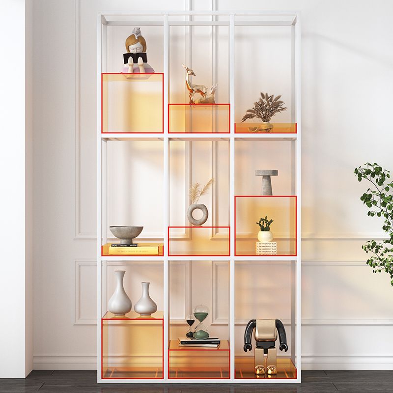 Open Back Standard Bookshelf Modern Style Acrylic Bookcase with Shelves