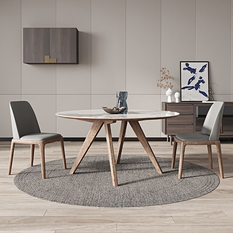 Round Dining Table Set 1/4/5 Pcs Solid Wood Frame Solid Wood Frame Clearhalo 'Dining Room Sets' 'Dining Tables & Seating' 'dining_room_set' 'furn' 'furn_dining_room_set' 'Furniture' 'Kitchen & Dining Furniture' 1200x1200_99308ac5-b861-49cc-8ff2-f914125c15a9