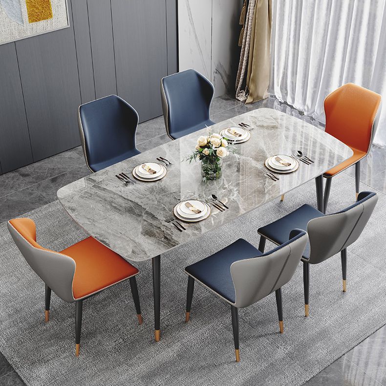 Traditional Luxury Rectangle Dining Table Grey Sintered Stone Table with 4 Legs for Dining Room Clearhalo ' dining_table' 'Dining Tables & Seating' 'Dining Tables' 'furn' 'furn_dining_table' 'Furniture' 'furniture_dining_table' 'Kitchen & Dining Furniture' 'kitchen&dining_furn' 'kitchen' 'kitchen_dining_table' 1200x1200_9931b9d4-b957-458b-aac6-55bdc4c4737b