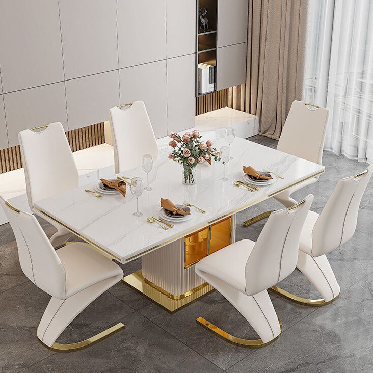 Traditional Luxury Dining Table White Rectangle Sintered Stone Table Clearhalo ' dining_table' 'Dining Tables & Seating' 'Dining Tables' 'furn' 'furn_dining_table' 'Furniture' 'furniture_dining_table' 'Kitchen & Dining Furniture' 'kitchen&dining_furn' 'kitchen' 'kitchen_dining_table' 1200x1200_993326e8-012f-4708-bc51-bf6d7b045249