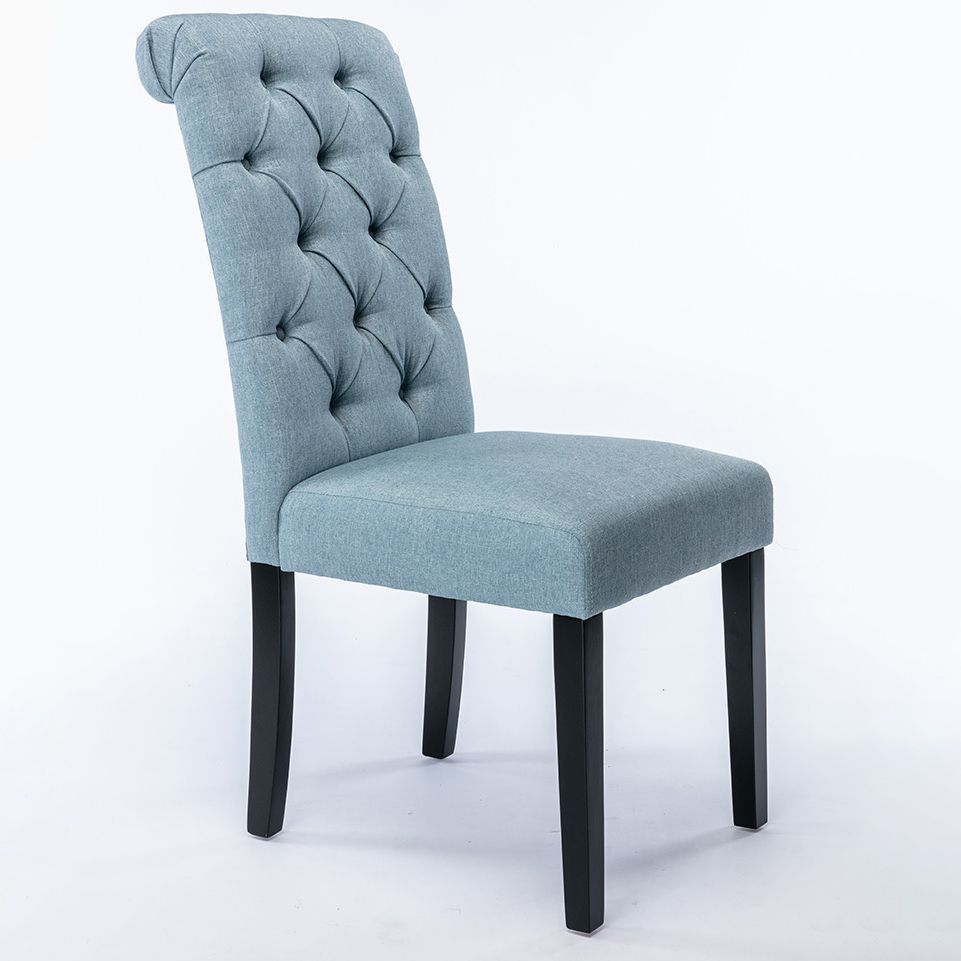 Modern Solid Back Kitchen Dining Side Chair with Black Wood Legs Dining Side Chair Clearhalo ' kitchen&dining_furn' 'Dining Chairs' 'Dining Tables & Seating' 'dining_chair' 'furn' 'furn_dining_chair' 'Furniture' 'furniture_dining_chair' 'Kitchen & Dining Furniture' 'kitchen' 1200x1200_99335fd3-59c5-42bc-adff-3d64874d13b1