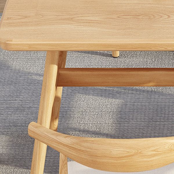 Mesa de comedor rectangular mesa de comedor de base de caballete en nogal y natural