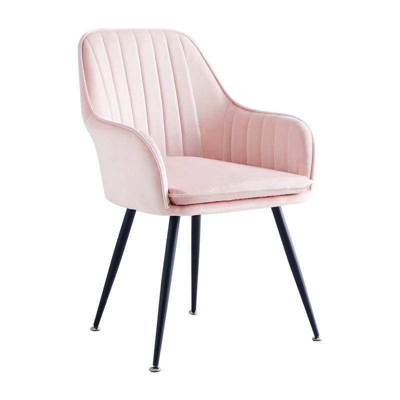 Scandinavian Bedroom Solid Back Arm Chair Velvet Matte Finish Dining Chair Clearhalo ' kitchen&dining_furn' 'Dining Chairs' 'Dining Tables & Seating' 'dining_chair' 'furn' 'furn_dining_chair' 'Furniture' 'furniture_dining_chair' 'Kitchen & Dining Furniture' 'kitchen' 1200x1200_9938f8be-f75f-46cc-b752-9befd40ed11c