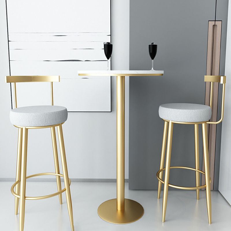 Glam Armless Backrest Counter Stool Iron Bar Stool with Cushion and Pedal for Kitchen Use Clearhalo 'Bar Furniture' 'Bar Stools' 'bar_stools' 'furn' 'furn_bar_stools' 'Furniture' 'Kitchen & Dining Furniture' 1200x1200_993943d3-531c-4c1c-99ee-41b942f3d7a6