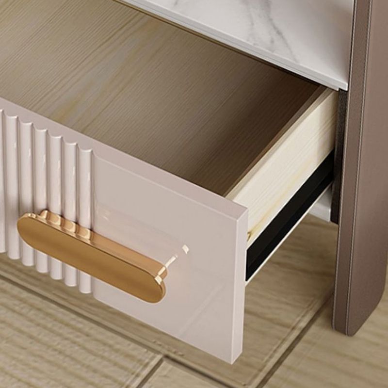 Wood Night Stand 18.9" Tall 1 - Drawer Nightstand with Tempered Glass Top Clearhalo 'Bedroom Furniture' 'furn' 'furn_night_stand' 'Furniture' 'night_stand' 'Nightstands' 1200x1200_9939b5f0-09c1-44ae-81b2-0938b83dbea4