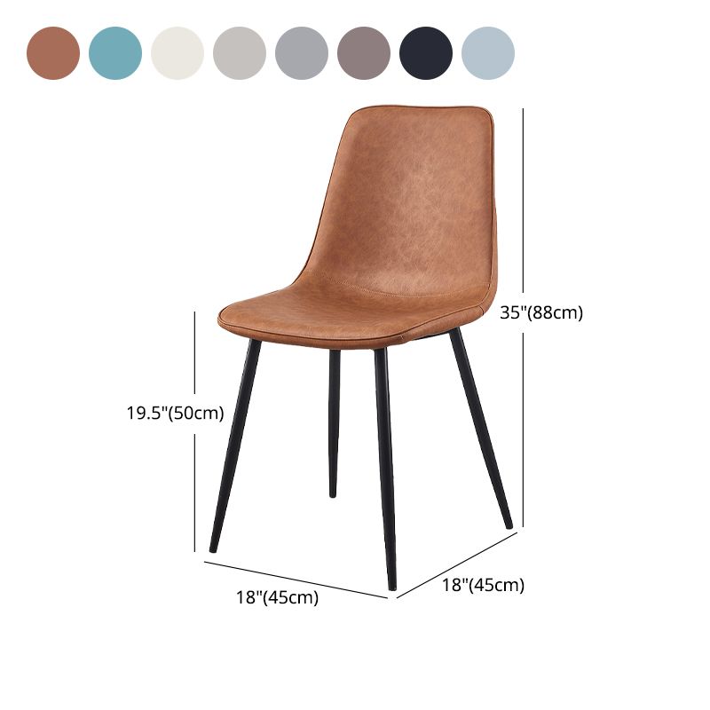 Armless Side Chairs Modern Faux Leather Kitchen Chairs for Dining Room Clearhalo 'Dining Chairs' 'Dining Tables & Seating' 'dining_chair' 'furn' 'furn_dining_chair' 'Furniture' 'furniture_dining_chair' 'Kitchen & Dining Furniture' 1200x1200_993a2ca6-a32f-47e2-911c-ef3322c74252