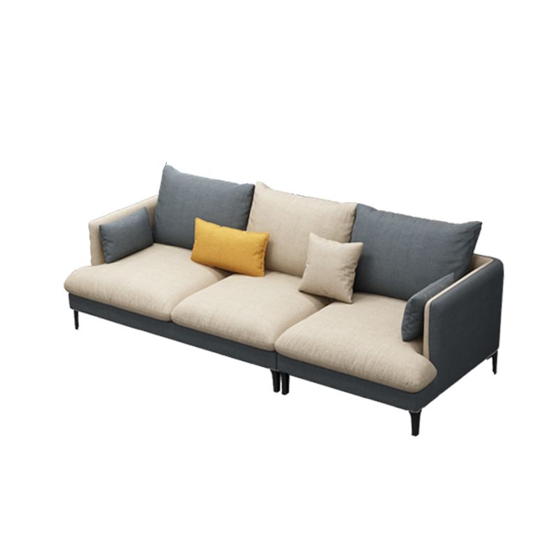 Light-Grey Waterproof Faux Leather Sofa Slipcovered Sectional with Recessed Arms Clearhalo 'furn' 'furn_sectionals' 'Furniture' 'furniture_sectionals' 'Living Room Furniture' 'Sectionals' 1200x1200_993a2d67-c4a4-4649-8a7e-34b2245a989b