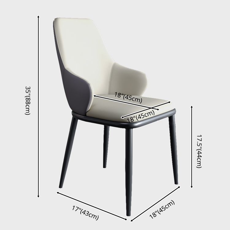 Minimalist Style Leather Dining Chairs Solid Back Upholstered Side Chair for Home Clearhalo ' kitchen&dining_furn' 'Dining Chairs' 'Dining Tables & Seating' 'dining_chair' 'furn' 'furn_dining_chair' 'Furniture' 'furniture_dining_chair' 'Kitchen & Dining Furniture' 'kitchen' 1200x1200_993abde5-8e00-4df1-8e6a-dda840422db3