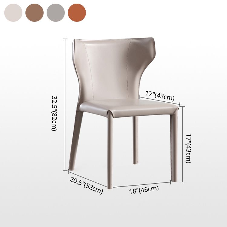 Designer Style Leather Dining Side Chair Wingback Dining Chair for Home Use Clearhalo ' kitchen&dining_furn' 'Dining Chairs' 'Dining Tables & Seating' 'dining_chair' 'furn' 'furn_dining_chair' 'Furniture' 'furniture_dining_chair' 'Kitchen & Dining Furniture' 'kitchen' 1200x1200_993b0390-1063-4eac-ac8c-cb58718ba1b1