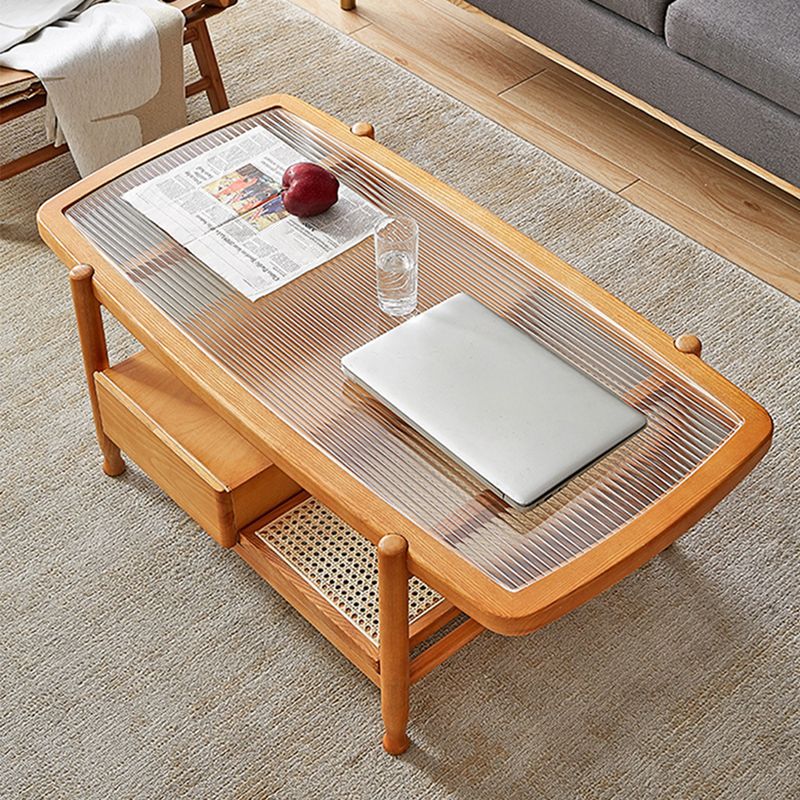 4 Legs Coffee Table with Shelf Modern Glass Top Cocktail Table Clearhalo 'Coffee & Accent Tables' 'Coffee Tables' 'coffee_tables' 'furn' 'furn_coffee_tables' 'Furniture' 'Living Room Furniture' 1200x1200_993bafc0-d39d-432d-ae9c-462e7d2a9b05