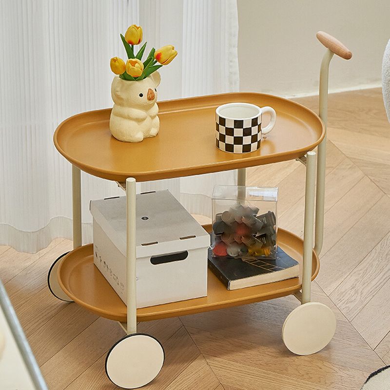 Tapa de la esquina superior de la bandeja con mesa auxiliar de acento de almacenamiento y ruedas