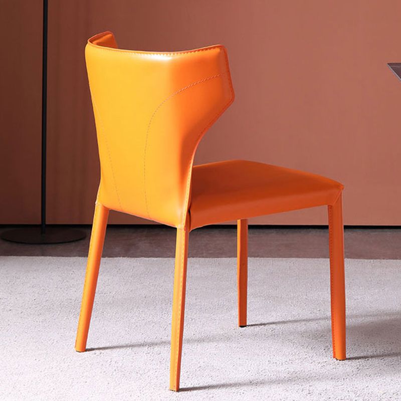 Contemporary Style Dining Chair Armless Metal Wingback Chair for Kitchen Clearhalo ' kitchen&dining_furn' 'Dining Chairs' 'Dining Tables & Seating' 'dining_chair' 'furn' 'furn_dining_chair' 'Furniture' 'furniture_dining_chair' 'Kitchen & Dining Furniture' 'kitchen' 1200x1200_993eec8b-d8b8-4c26-9b5c-06e59d331a3c