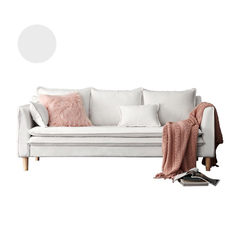 Modern 23.62" H Cotton Blend Square Arm Sofa for Living Room