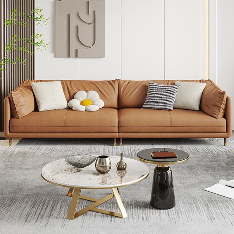 Contemporary Loose Back Standard Pillow Top Arm Faux Leather Seating Clearhalo 'furn' 'furn_sofas' 'Furniture' 'furniture_sofas' 'Living Room Furniture' 'Sofa' 'sofas' 1200x1200_99417253-3f6c-4d74-8a10-88e8f5f6d3fe