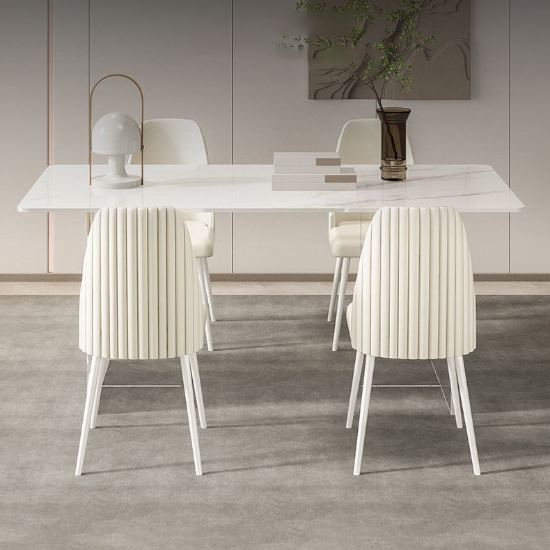 Designer Style Sintered Stone Dining Set Rectangle 1/2/5/7 Pieces Dining Table with Chairs Clearhalo 'Dining Room Sets' 'Dining Tables & Seating' 'dining_room_set' 'furn' 'furn_dining_room_set' 'Furniture' 'furniture_dining_room_set' 'Kitchen & Dining Furniture' 1200x1200_99420c0d-473c-422f-8f23-33990f1d17b9