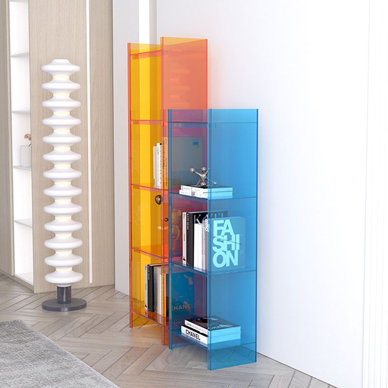 9.84"W Bookshelf Acrylic Closed Back Glam Style Bookcase for Office and Study Room Clearhalo 'Bookcases' 'furn' 'furn_bookcases' 'Furniture' 'furniture_bookcases' 'kitchen' 'kitchen_bookcases' 'Living Room Furniture' 'Office Furniture' 1200x1200_994210eb-2350-4193-8e99-7cb2e6db1329