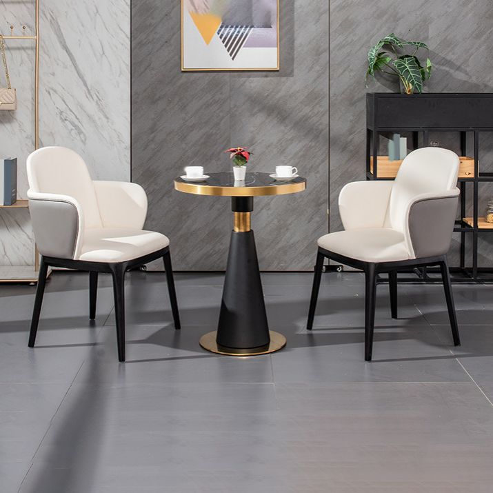 Round 1/5 Pieces Dining Set Glam Style Faux Marble Dining Set for Home Use Clearhalo 'Dining Room Sets' 'Dining Tables & Seating' 'dining_room_set' 'furn' 'furn_dining_room_set' 'Furniture' 'Kitchen & Dining Furniture' 1200x1200_9942bbdd-2c8c-40a4-b8d7-05c56e830941