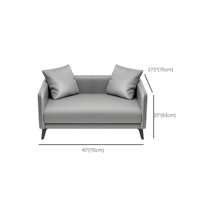 24.8" High Sofa Faux Leather/Genuine Leather Tuxedo Arm Sofa with Pillows Clearhalo 'furn' 'furn_sofas' 'Furniture' 'Living Room Furniture' 'Sofa' 'sofas' 1200x1200_99438aaf-a589-4c78-9cde-55684e0cc965