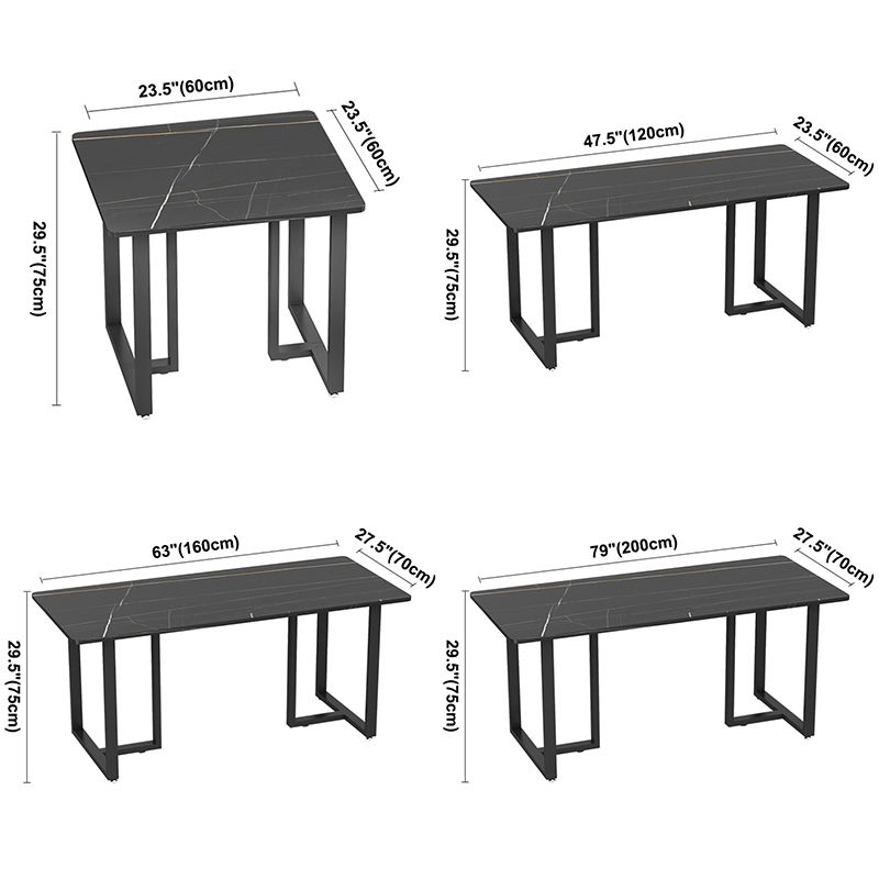 Industrial Sintered Stone Top Dinner Room Kitchen Table Black Metal Base Table for Dinning Room Clearhalo ' dining_table' 'Dining Tables & Seating' 'Dining Tables' 'furn' 'furn_dining_table' 'Furniture' 'furniture_dining_table' 'Kitchen & Dining Furniture' 'kitchen&dining_furn' 'kitchen' 'kitchen_dining_table' 1200x1200_9943e098-5e1a-4f6f-90bd-afa5e9b1cecf