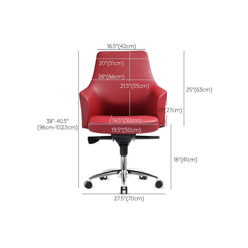 Contemporary Desk Chair Padded Arms Leather Advanced Office Chair Clearhalo 'furn' 'furn_office_chair' 'Furniture' 'Office Chairs' 'Office Furniture' 'office_chair' 1200x1200_99446b83-68cc-4651-80a5-60e795feb34f
