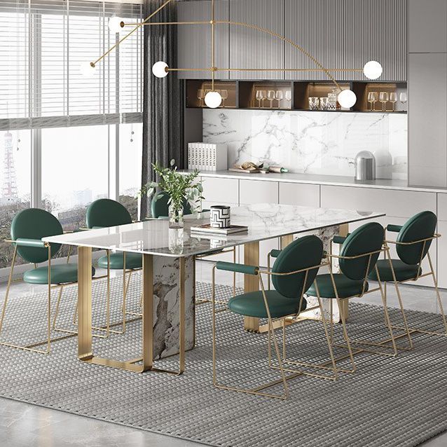 Luxury 1/4/5/7 Pieces Rectangle Dining Set Sintered Stone Dining Table with Chairs Clearhalo 'Dining Room Sets' 'Dining Tables & Seating' 'dining_room_set' 'furn' 'furn_dining_room_set' 'Furniture' 'furniture_dining_room_set' 'Kitchen & Dining Furniture' 1200x1200_9945c1ec-c293-4693-bbb4-2edc072fa7ba