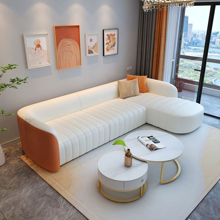 Wit houten sectionele vlekbestendige sectionele bank voor woonkamer